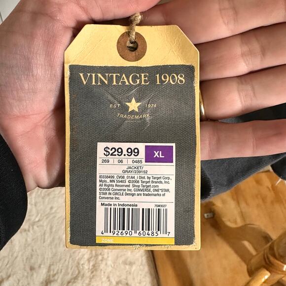 Converse One Star Gray Wrap Neck Cardigan Jacket NWT Sz XL - Picture 5 of 9